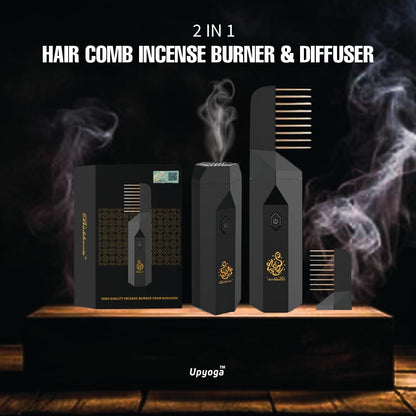 2 in 1 Hair Comb Incense Burner &amp; Home Diffuser Rechargeable