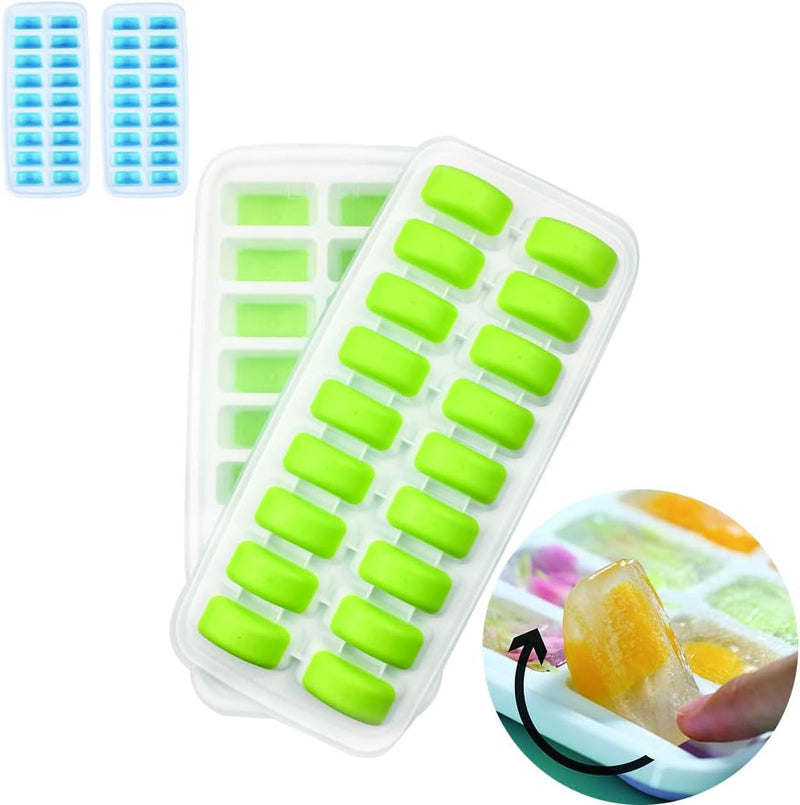 Silicone Half Moon D Shape Ice Cube Mold Tray With Lid