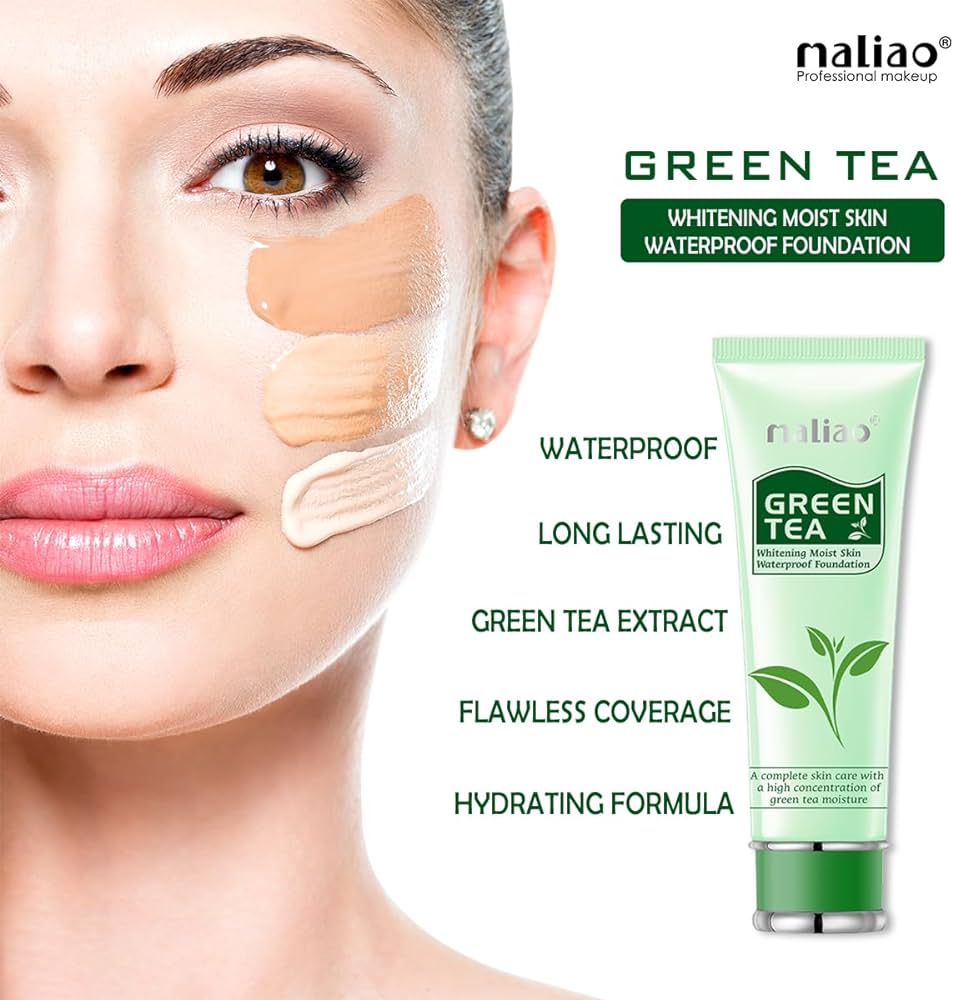 Maliao Green Tea Whitening Moist Skin Waterproof Foundation 80g Beautygirl Pk 6322