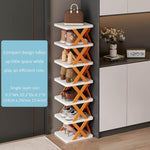 Foldable X Shape Plastic Shoe Rack