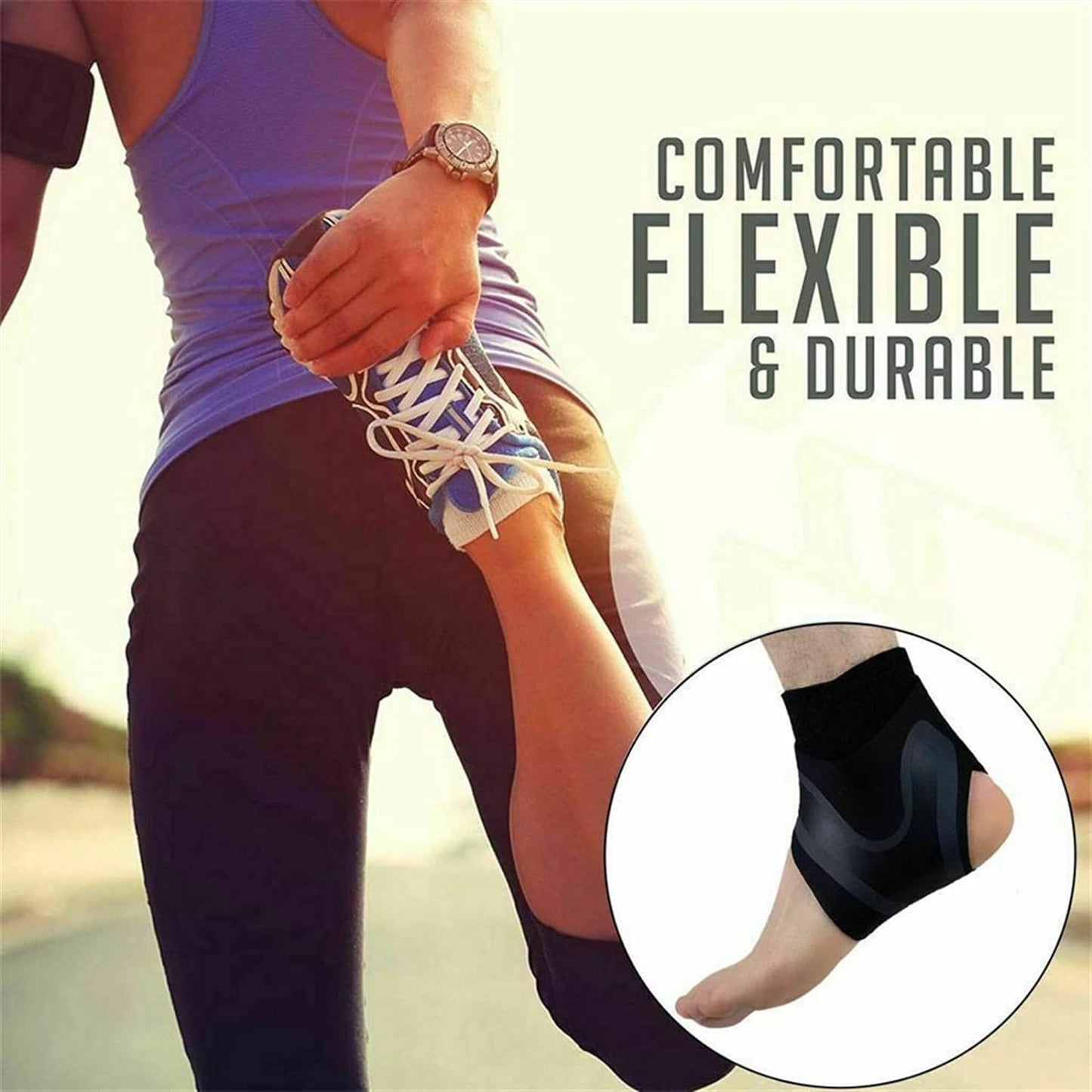 Ankle Support Ankle Pads Elastic Brace Guard Foot Ankles Protector Wrap (high return)
