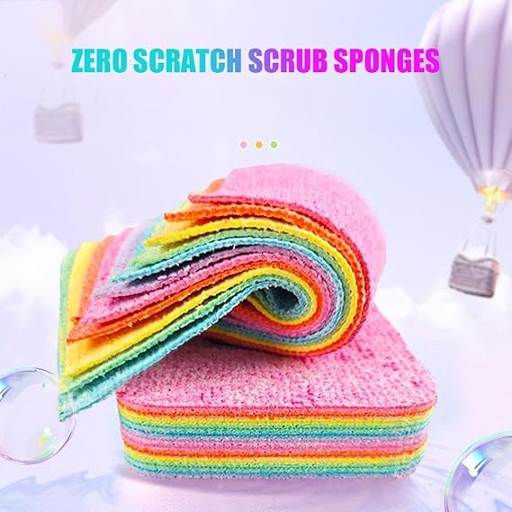 Creative Rainbow Tear Off Rag 12 Layer Kitchen Dishwashing Cloth Washa ...