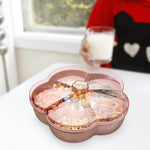 Flower Shape Storage Box Snack Nut Candy Serving Tray With Lid