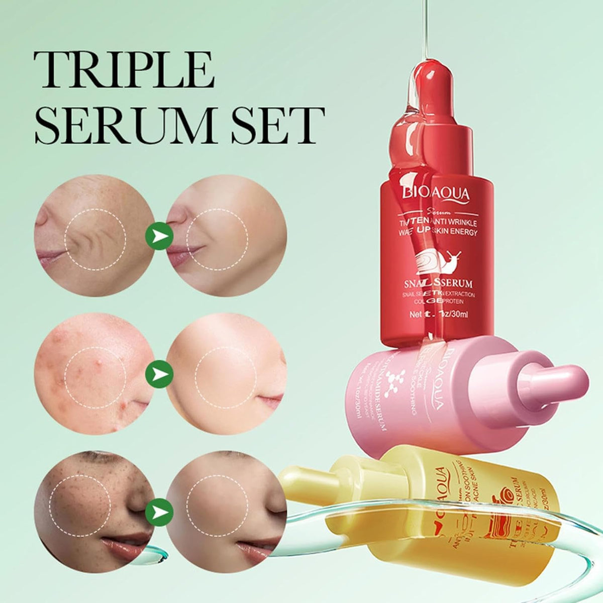 Bioaqua Brightening & Firming Nicotinamide Serum Combination Set