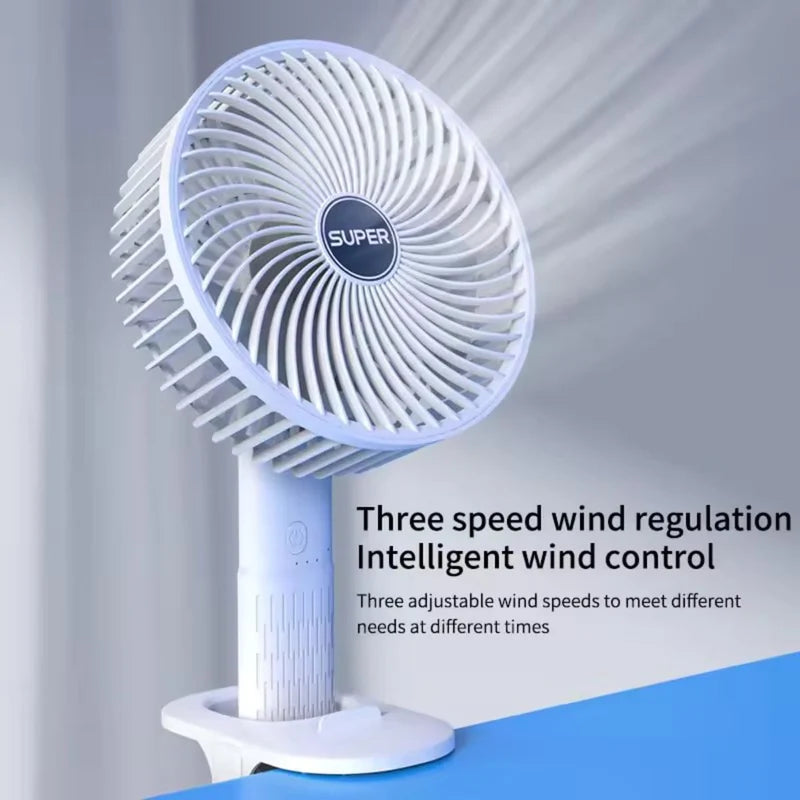Portable Small Clip Fan With Phone Stand Lightweight Mini Handheld Cooling Fan Rechargeable Table Fan