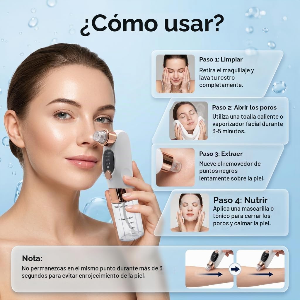 Blackhead Sucker Electric Pore Cleaner With 6 Heads And 3 Adjustable Levels Blackhead And Acne Extractor USB Rechargeable Deep Facial Cleansing Kit For Nose And Face