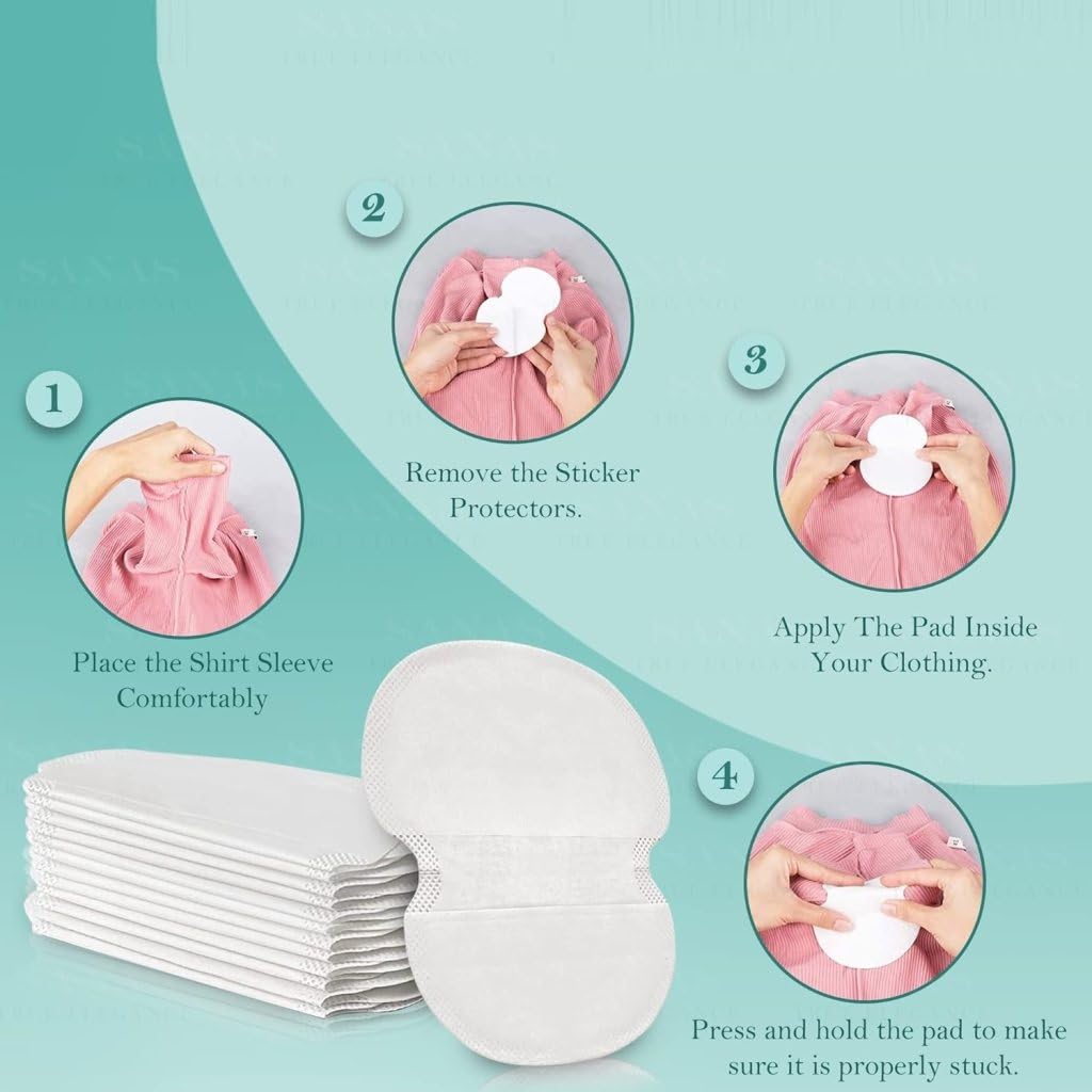 Sweat Pads Anti Allergic Anti Bacteria For Underarms Disposable Highly Absorbent Sweat Pad 5 Pair