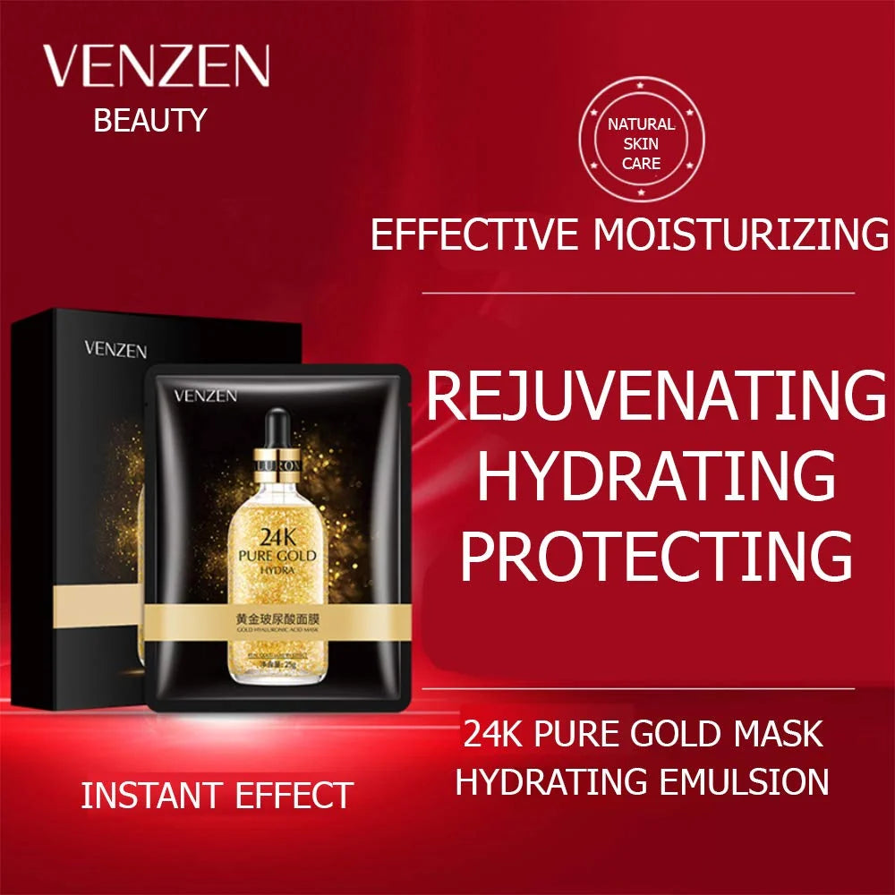 VEZE Gold Hyaluronic Acid Hydrating Face Sheet Mask 25g