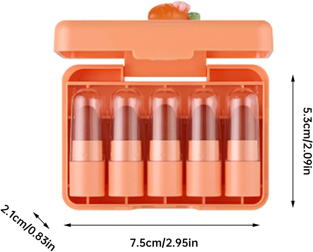 Dragon Ranee Carrot Mini Lipstick 5Pcs Set