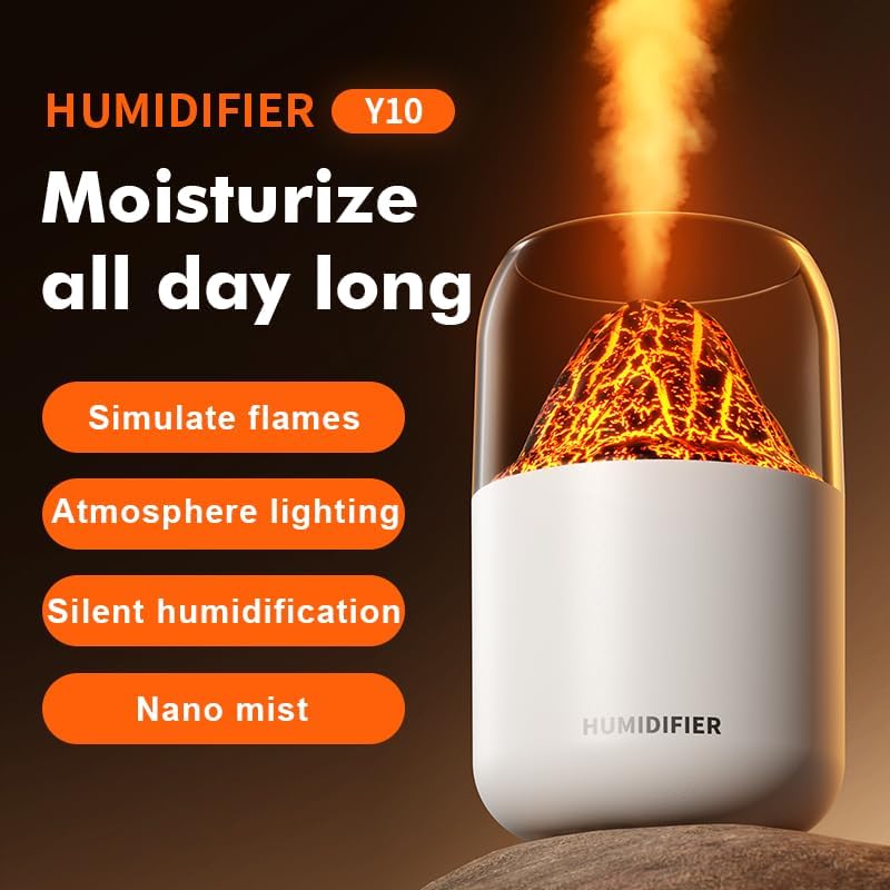 Portable USB Mini Colorful Volcano Mist Humidifier Diffuser Air Freshener