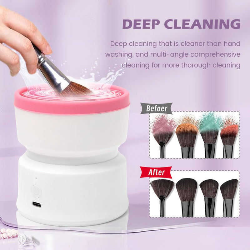 Portable Electric USB Makeup Brush Cleaner Machine Use 5V2A Adapter Or Power Bank