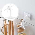 360 Rotating Folding Hook Wall Mount Space Saving Kitchen Hanging Utensil Holder