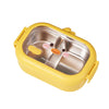 Portable Food Lunch Box Grid Design Heat Preservation Little Duck Stainless Steel Insulated 2 Compartment Lunch Box