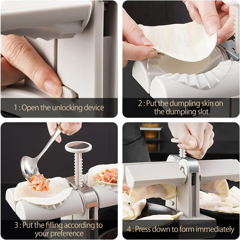 Automatic Dumpling Maker Double Head  Stainless Steel Dumpling Press Tool