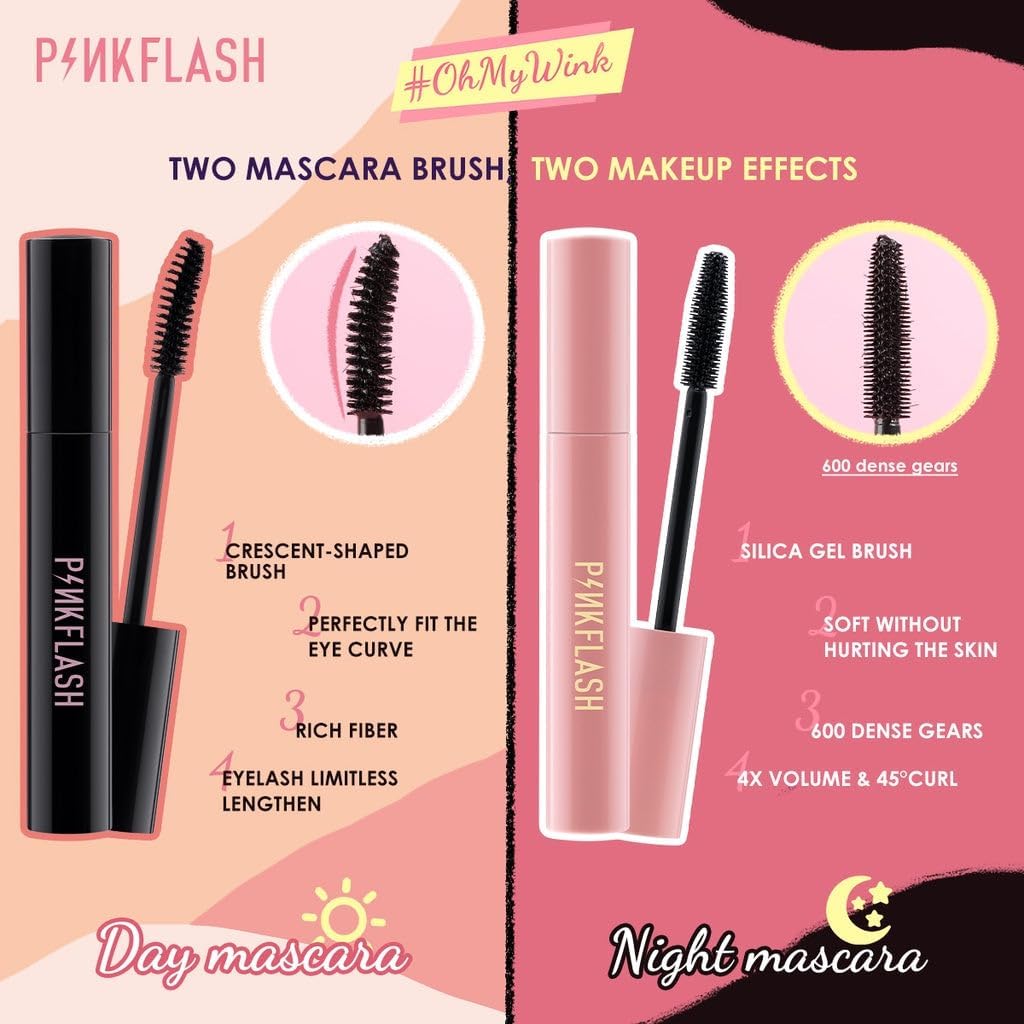PinkFlash Day & Night Oil-Proof Curl Mascara