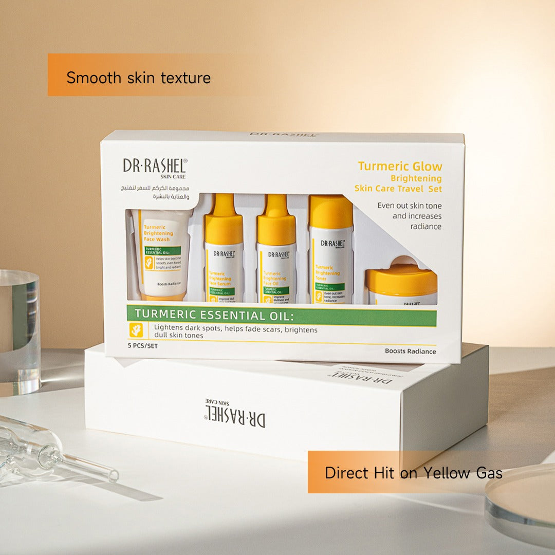 Dr Rashel Turmeric Glow Brightening Skin Care Travel Box 5 Piece Set
