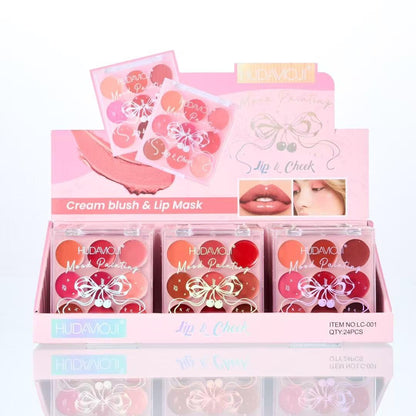 Hudamoji Lip And Cheek Palette Pack Of 3 Set