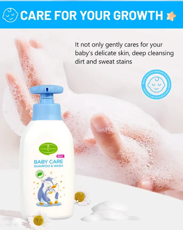 Aichun Beauty 2 In1 Baby Shampoo And Body Wash Gently Hair & Body Cleaning Nourishing Baby Hair Products Skin Moisturizing Body Wash 300ml