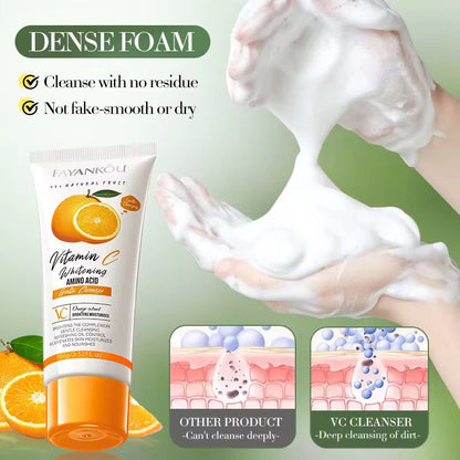 FAYANKOU Orange Extract Vitamin C Whitening Cleansing Wash Oil Control Hydrating and Smoothing Brightening Skin