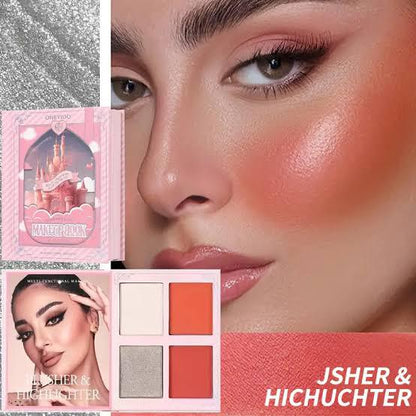 ONEYIOO Makeup Kit 12 Color Eyeshadow  2 Blushon 2 Highliter 4 Lipgloss Palette