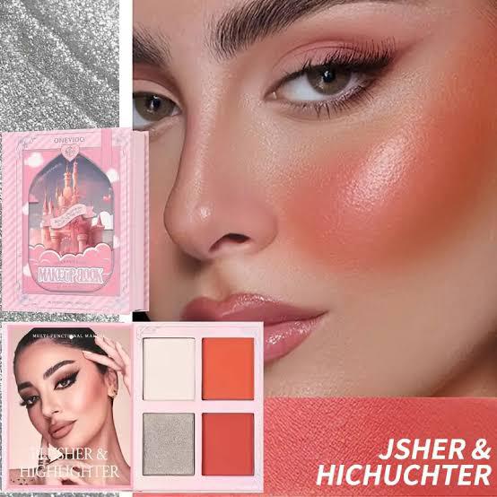 ONEYIOO Makeup Kit 12 Color Eyeshadow  2 Blushon 2 Highliter 4 Lipgloss Palette