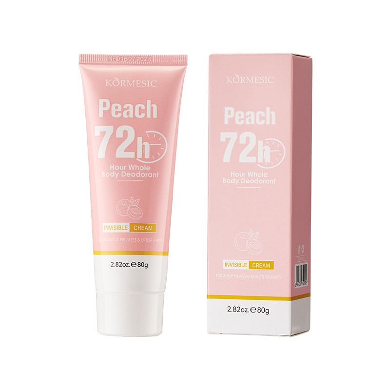 Kormesic Peach 72 Hour Whole Body Deodorant Invisible Cream Body Deodorant For Armpit & Private & Other Parts Cream 80g