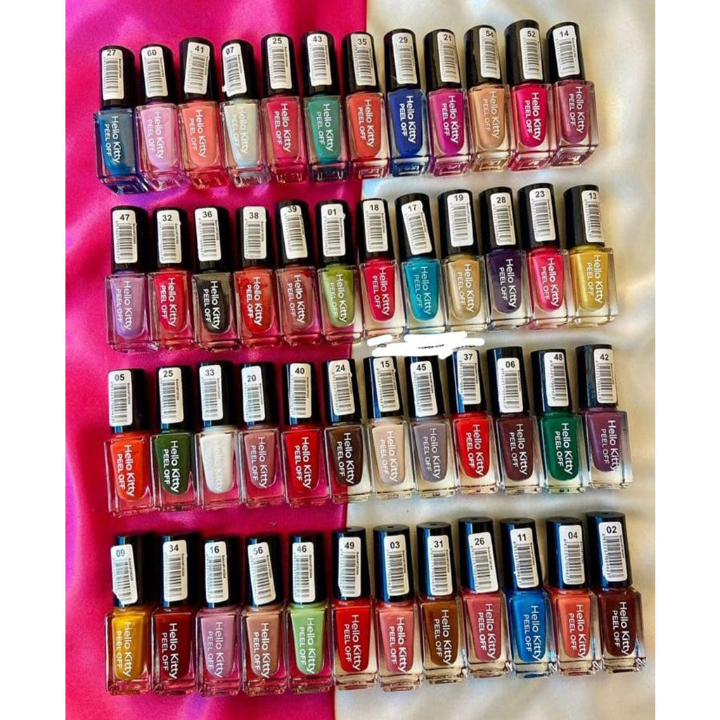 Hello Kiti Peel Off Nail Polish 48 Different Colors Set