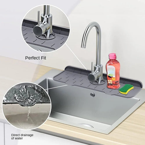 Kitchen Faucet Sink Splash Guard Faucet Water Catcher Mat