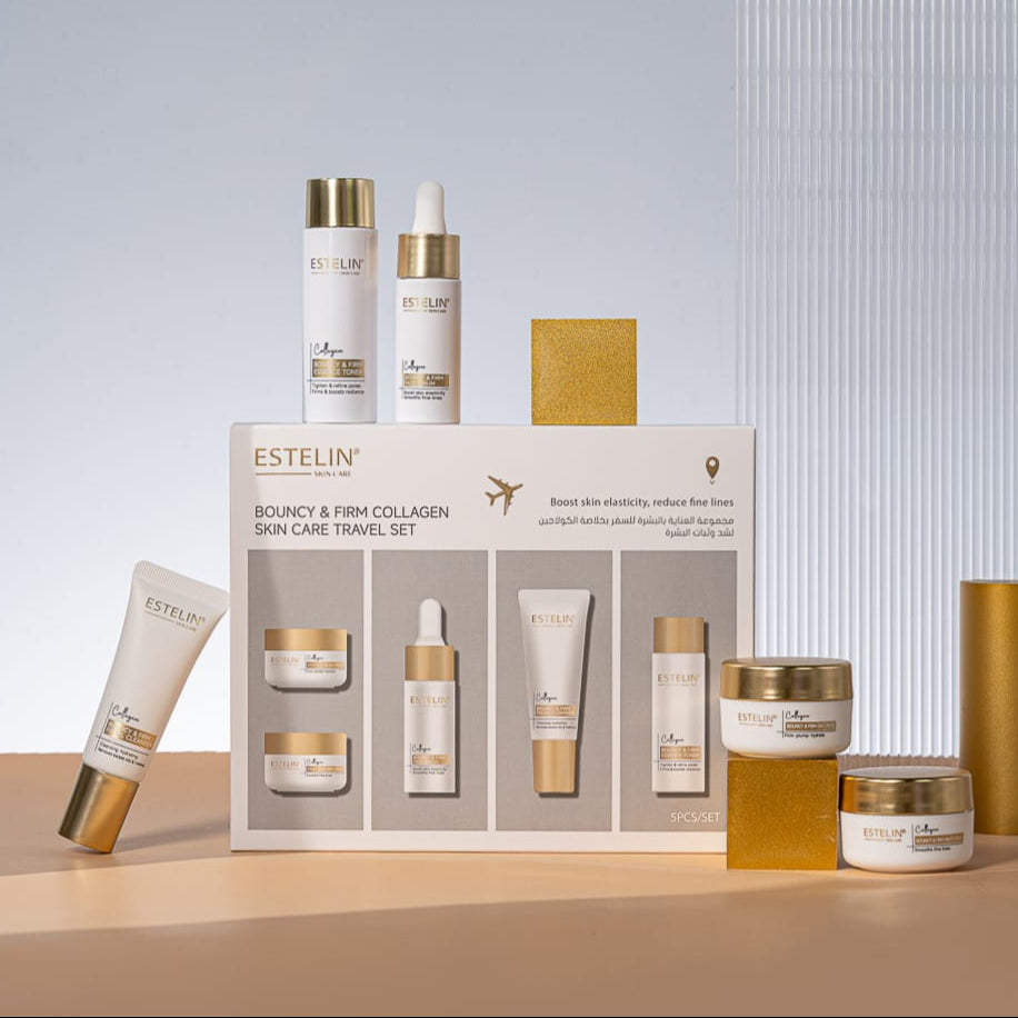 Estelin Bouncy &amp; Firm Collagen Skin Care Set - 6 Pieces Travel Set