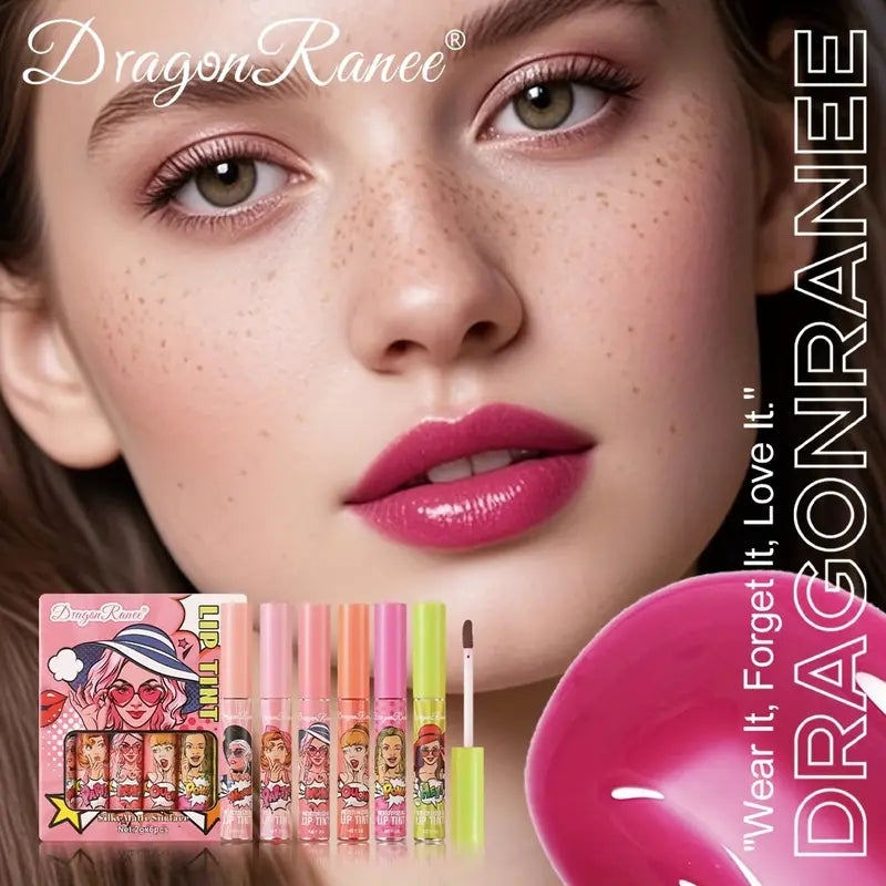 Dragon Ranee Silky Matte Surface Moisturizing Lip Tint 6Pcs Set
