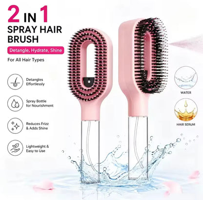 2-in-1 Misting & Detangling Hair Brush