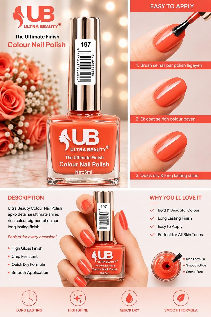 Ultra Beauty Colour Nail Polish – 3ml (Set E)