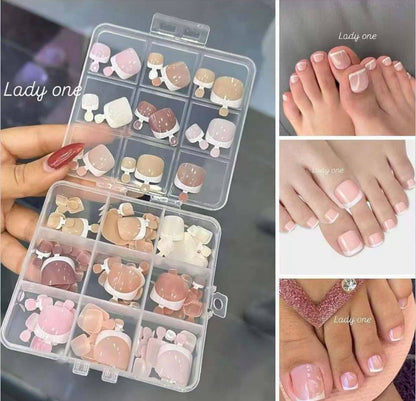Nude Shades French Press-On Toe Nails
