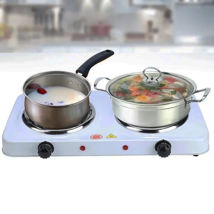 Electric Stove Hot Plate / Furnace Double Burner 220V 2000W Hot Plate Cooking Stove Portable Electric Stove (White)