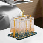 Golden Metal Glass Stand Cup Drying Rack For Kitchen