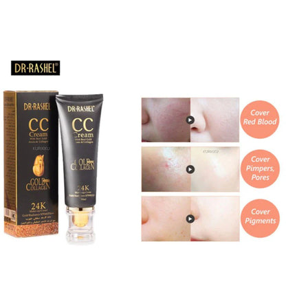 Dr Rashel 24K CC Cream Gold & Collagen Make Up Cover Gold Radiance Sun Protection SPF60/PA++