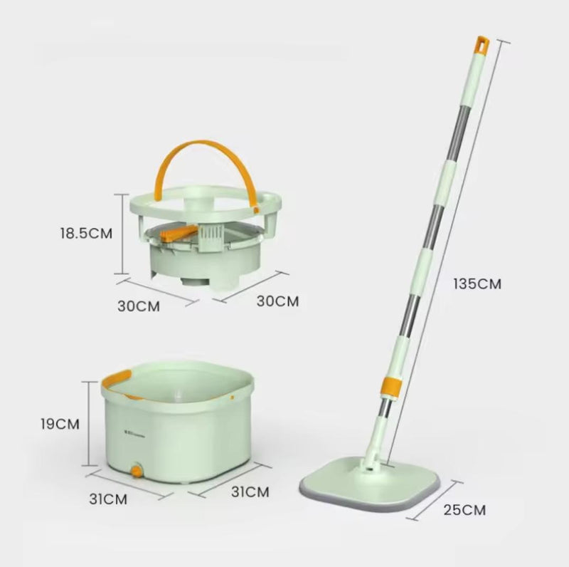 Adjustable Flat Spin Rotating Mop With Bucket System Set