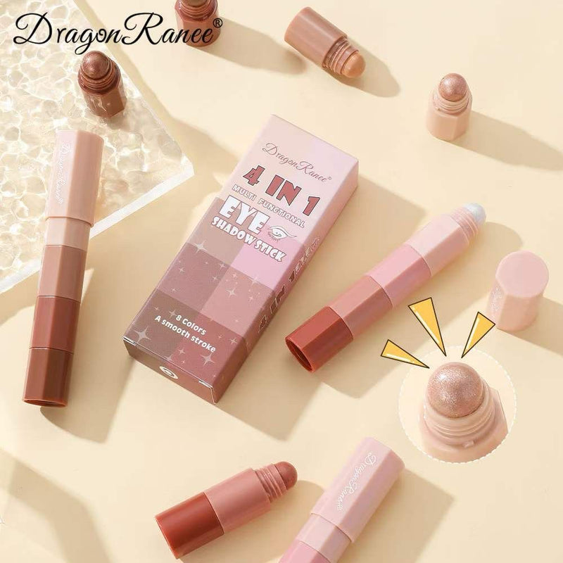 Dragon Ranee 4 in 1 Multifunctoinal Eye Shadow Stick 8 Colors A Smooth Stroke 2Sticks in Box