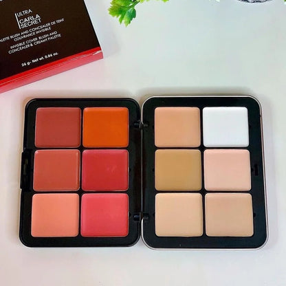 Carla Secret 12-Color Cream Concealer & Blush Palette