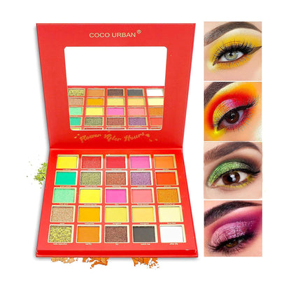 Coco Urban Beauty Red Pop Eyeshadow Palette 25 Bright Colors Eyeshadow