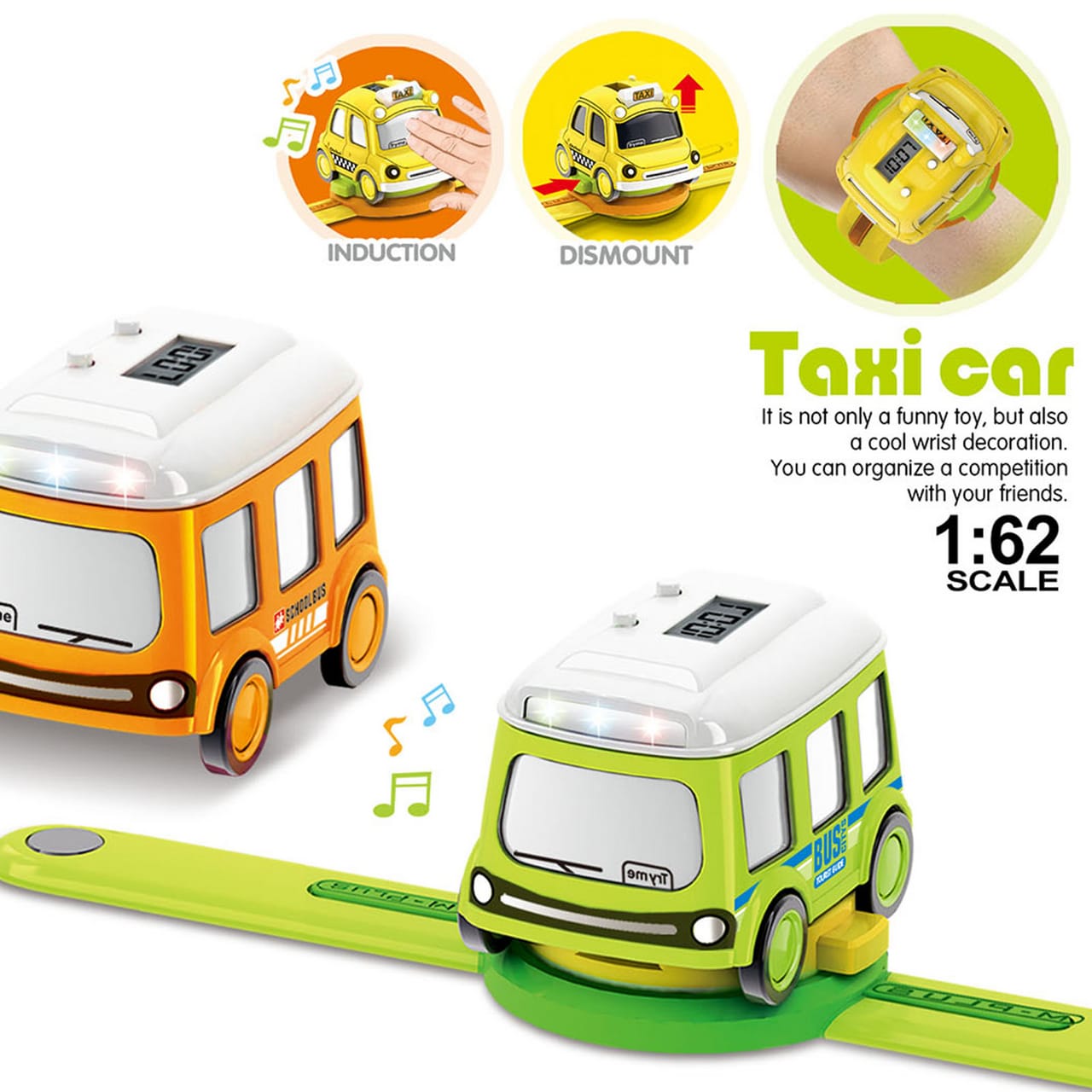 Alloy Smooth Car Toy Digital And Watch With Light and Sound For Kids