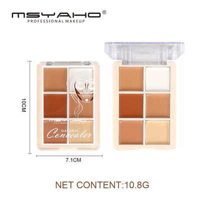 MSYAHO Professional 6 Color  Natural Concealer Palette