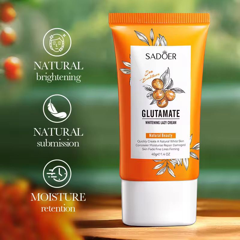 SADOER Face Cream Lotion Sea Buckthorn Glutamate Nourishing Tender Smooth Brightening Lazy Tone Up Cream