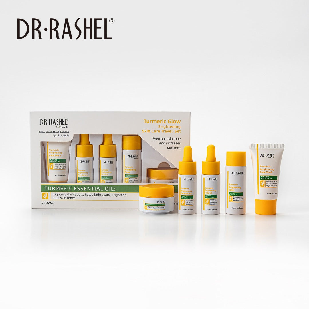 Dr Rashel Turmeric Glow Brightening Skin Care Travel Box 5 Piece Set