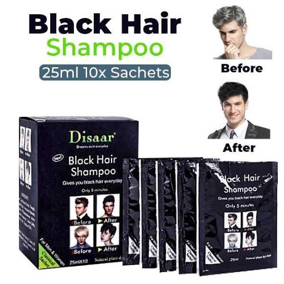 Disaar Black Hair Dye Shampoo Sachet Pack of 10pcs