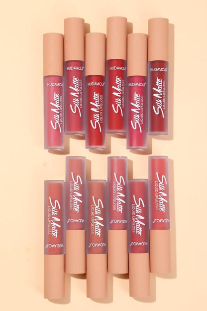 Hudamoji Silky Smooth Matte Long Lasting Lipgloss Set Pack of 12