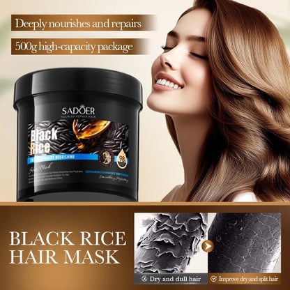 Sadoer Black Rice Smooth Repairing Hair Mask, 500 g