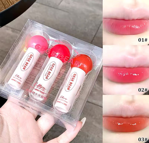 Gege Bear Lollipop Lip Gloss 3Pcs Set