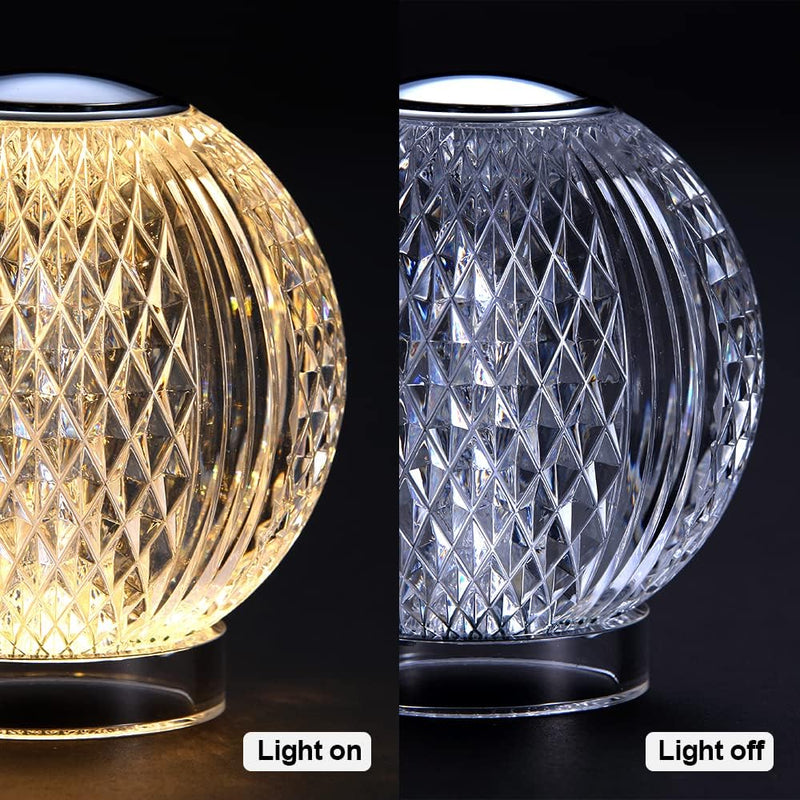 Rechargeable AGM Crystal Diamond LED Table Lamp Adjustable Light