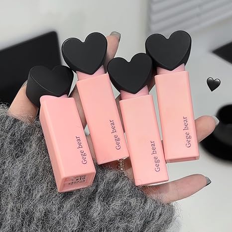 Gege Bear Dream Love Heart Lipstick Velvet Matte Lip Gloss 6Pcs Set